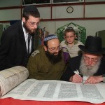 Completing a Sefer Torah with the Rabbi of the Army Intelligence Service.